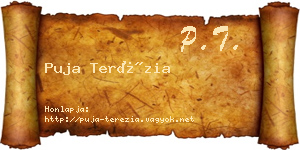 Puja Terézia névjegykártya